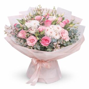 זר רומנטי בגווני ורוד