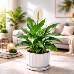 צמח בית ספטפיליום בכלי קרמיקה