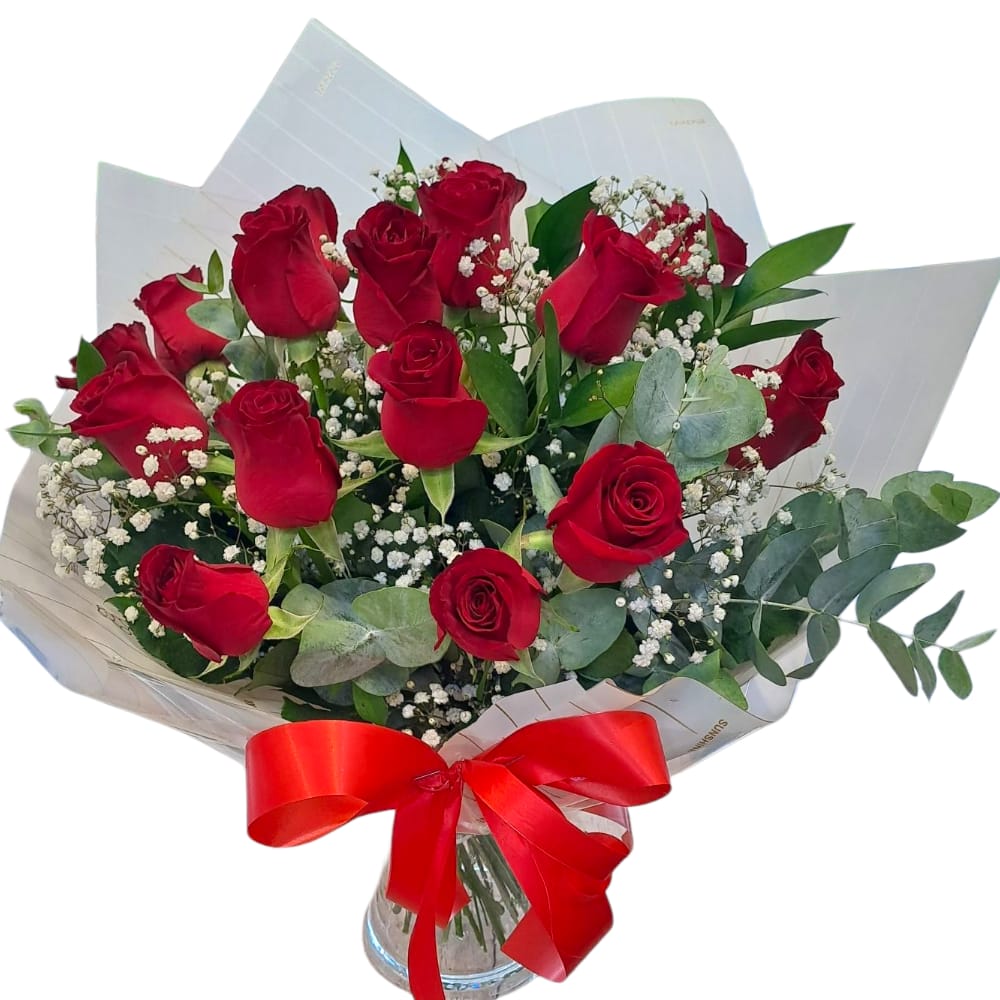 זר ורדים אדומים LOVE