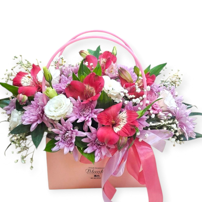 תיק פרחים פרפרים ורודים