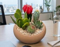 סוקולנטיםקקטוסים במשרד